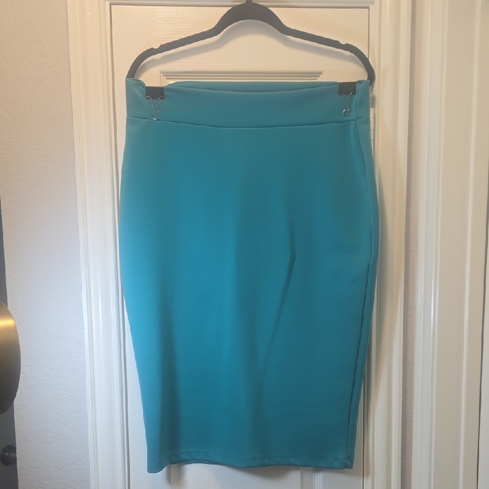 Green Midi Pencil Skirt for Work